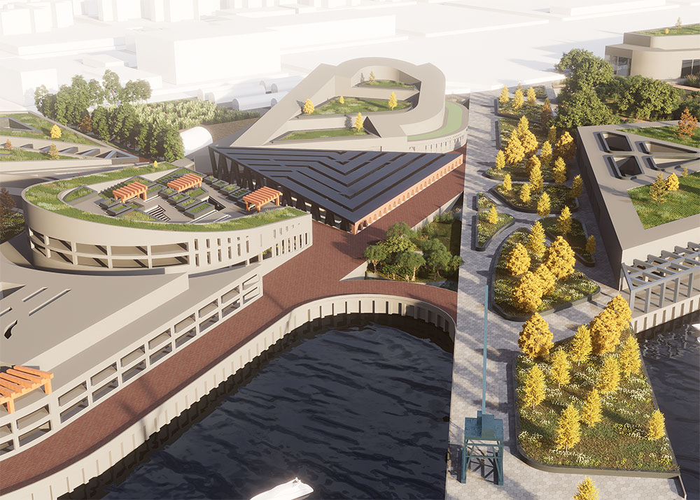 Aerial view of Red Hook site